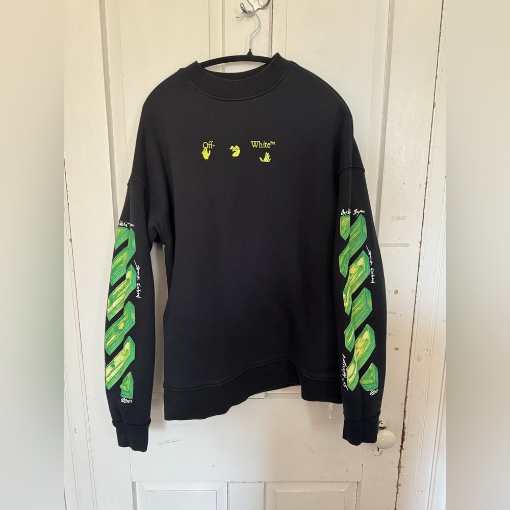 Off-White Black and Green Men's Sweater